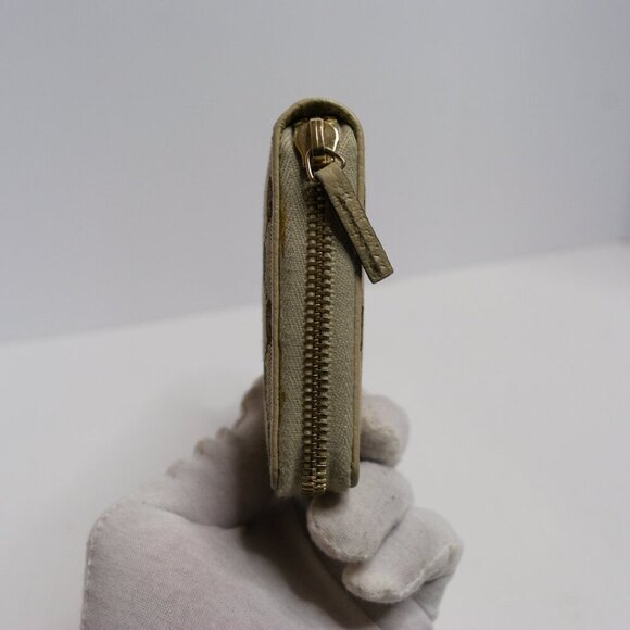 🤎GUCCI GG Beige/Off White Monogram Metal Bar Zip Around Long Wallet | PRELOVED! - Picture 8 of 16